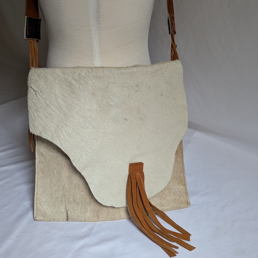 Rituality Ibiza Calf Hair Suede Leather Fringe Crossbody